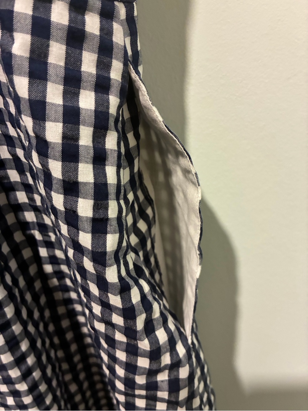 J.CREW Size 10 Womens GINGHAM NAVY Sleeveless Lined Pockets Dress Checkered - Picture 4 of 9